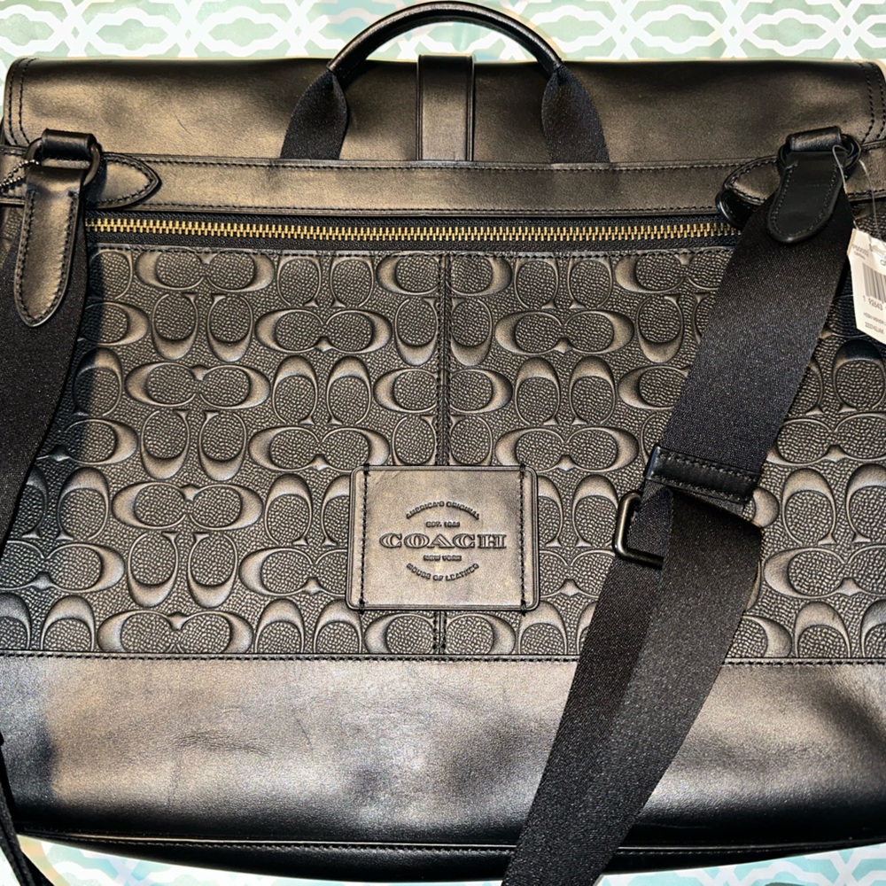 Coach black messenger cross body bag